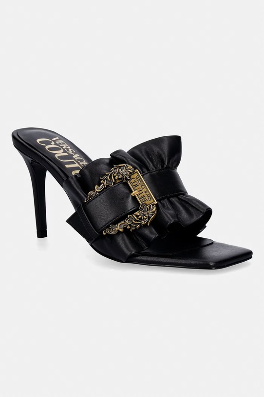 Versace Jeans Couture klapki na wysokim obcasie damskie czarny 80VA3S70.ZSS83.899