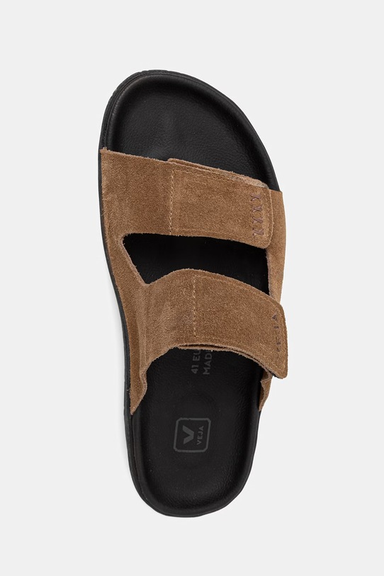 Παντόφλες σουέτ Veja ETNA SUEDE καφέ SA3220678A