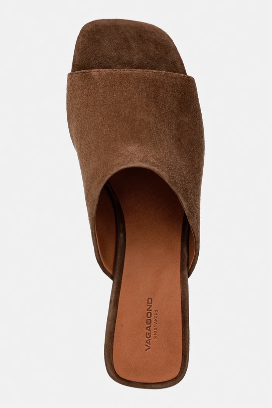 Vagabond Shoemakers klapki na słupku damskie zamszowe PIPER brązowy 5921.240.89