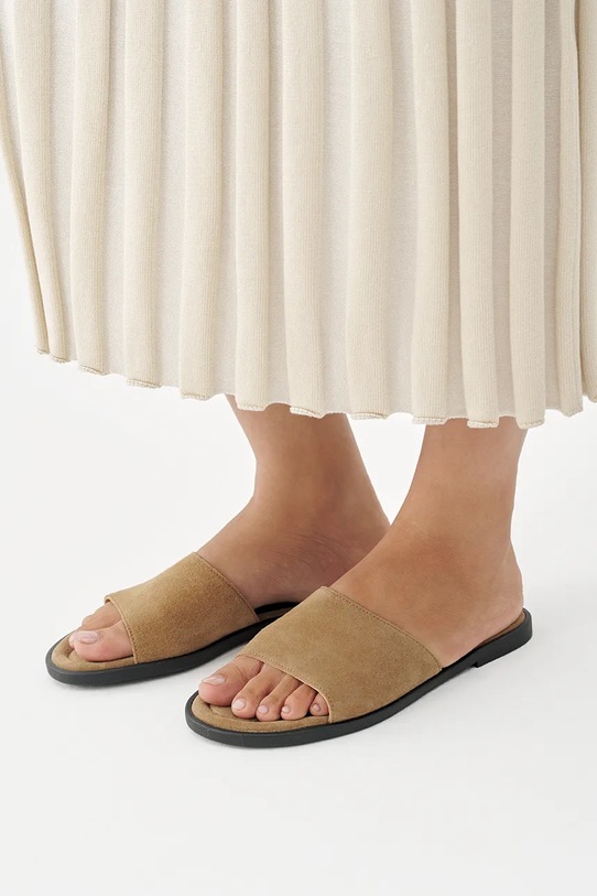 Vagabond Shoemakers papuci cu toc plat pentru femei, din piele întoarsă ZAIDA 6109.340.08