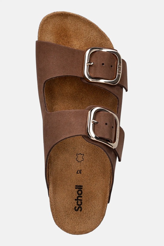 Scholl klapki zamszowe NOELLE brązowy F301151438