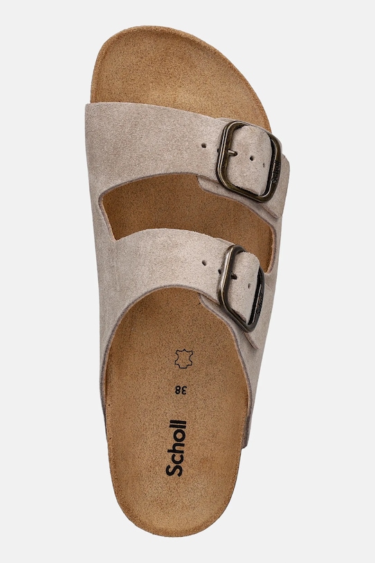 Scholl klapki zamszowe JOSEPHINE beżowy F321652361