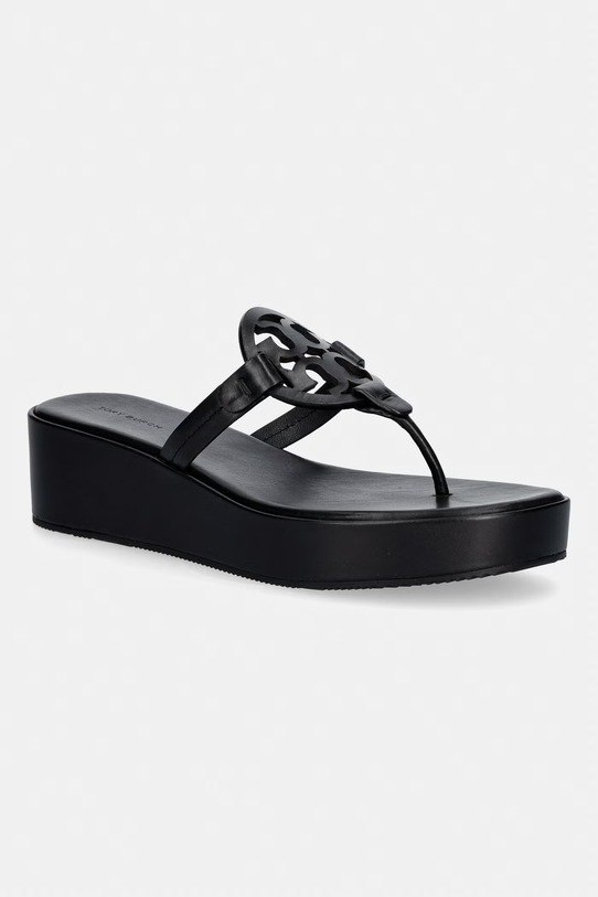 Tory Burch japanke za žene kožne Miller Wedge crna 159829.006