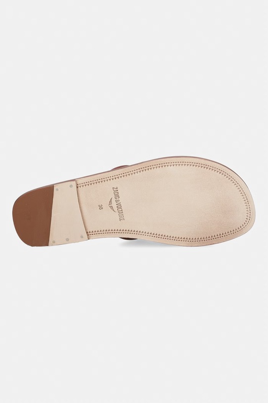 ZADIG&VOLTAIRE klapki skórzane Beach Mule SWCT02130 brązowy