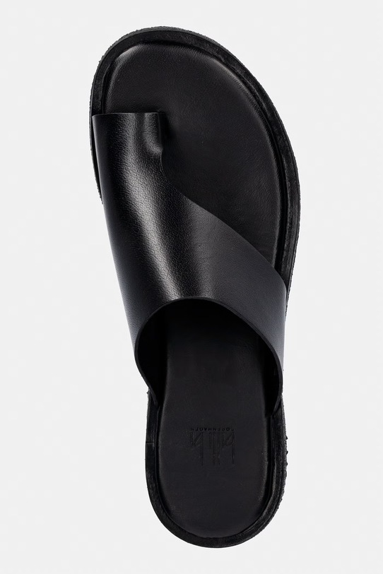 Billi Bi klapki na płaskim obcasie damskie skórzane czarny T8011.080