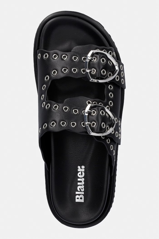 Δερμάτινες παντόφλες Blauer BLOOM02 μαύρο S6BLOOM02.LEA