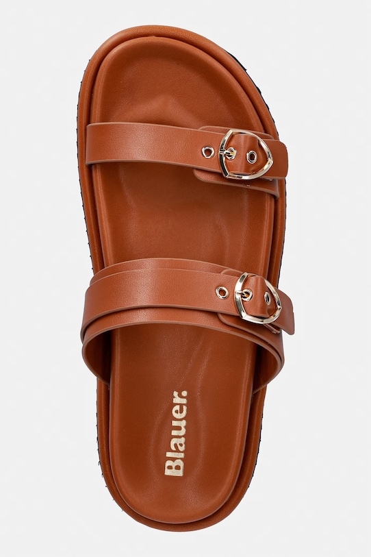 Δερμάτινες παντόφλες Blauer BLOOM03 καφέ S6BLOOM03.LEA