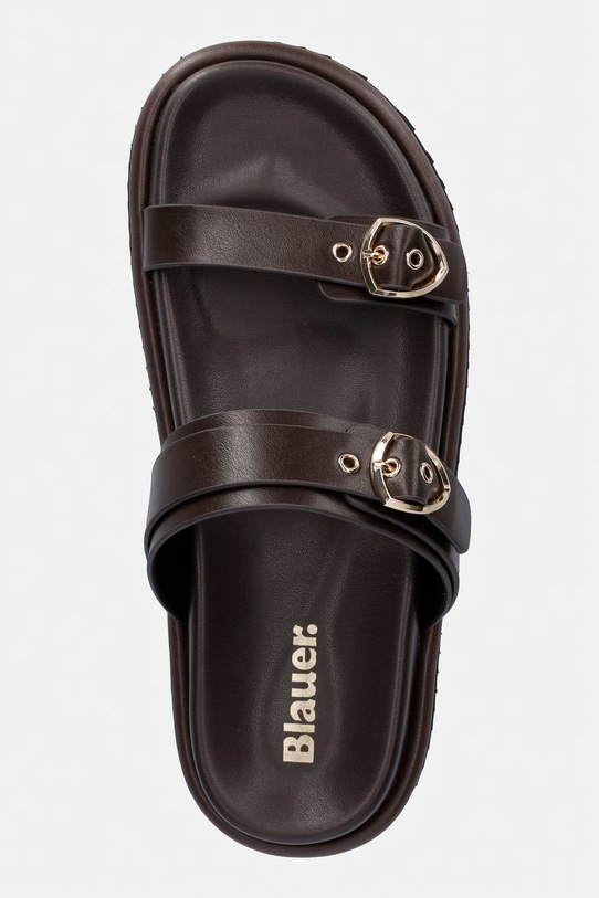 Δερμάτινες παντόφλες Blauer BLOOM03 καφέ S6BLOOM03.LEA