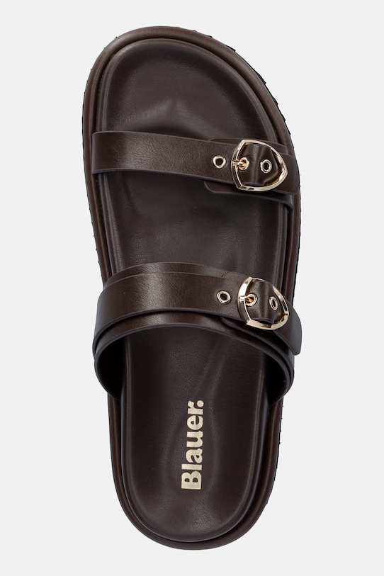 Δερμάτινες παντόφλες Blauer BLOOM03 καφέ S6BLOOM03.LEA