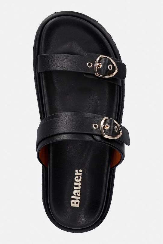 Δερμάτινες παντόφλες Blauer BLOOM03 μαύρο S6BLOOM03.LEA