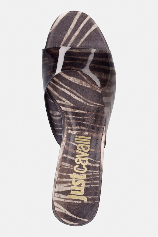 Just Cavalli klapki na niskim obcasie damskie brązowy 80RA3S61ZSE42R83