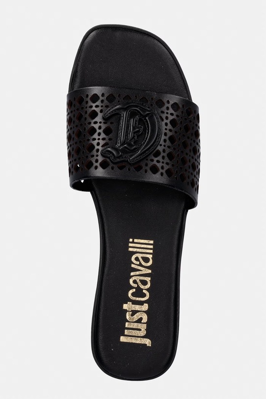 Just Cavalli klapki skórzane czarny 80RA3S82ZPB95899