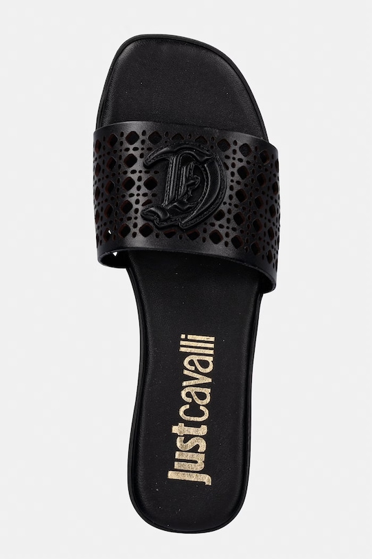 Just Cavalli klapki skórzane czarny 80RA3S82ZPB95899