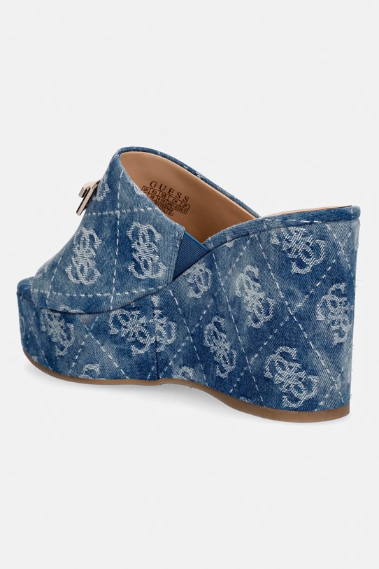 Взуття Guess шльопанці на танкетці жіночі EVENZA2 FLJEV2.DEN04.BLUE темно-синій
