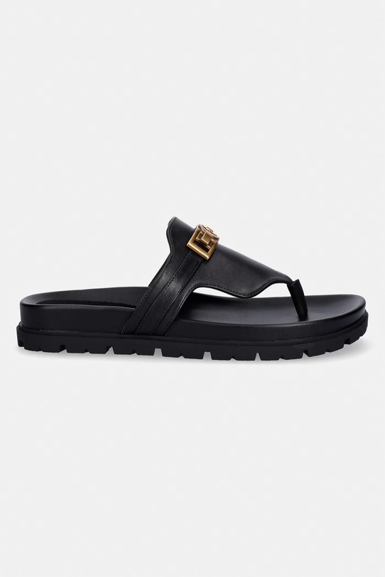 Guess šľapky dámske kožené FARRON FLJFRR.LEA03.BLACK čierna SS26