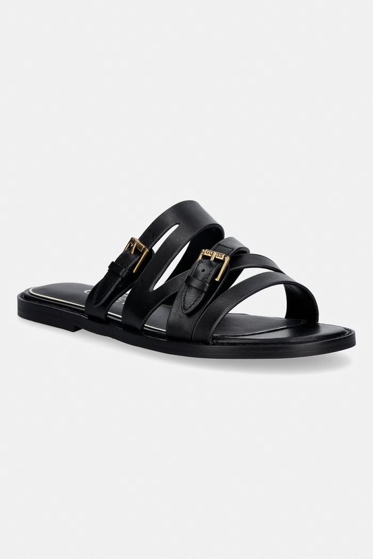 Guess klapki damskie skórzane GRAYDEN czarny FLJGRY.LEA03.BLACK