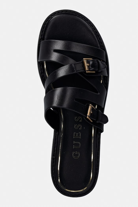 Guess klapki damskie skórzane GRAYDEN czarny FLJGRY.LEA03.BLACK