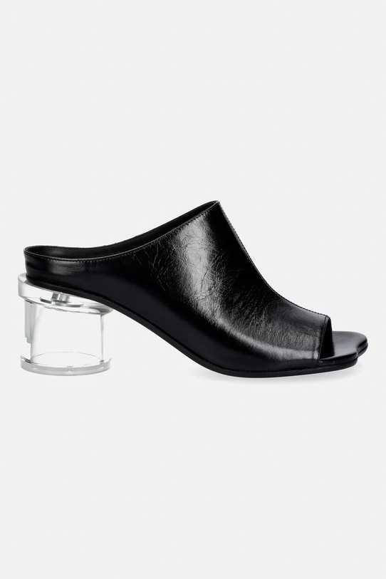 MM6 Maison Margiela klapki skórzane S59WP0215.P7560.T8013 czarny SS26