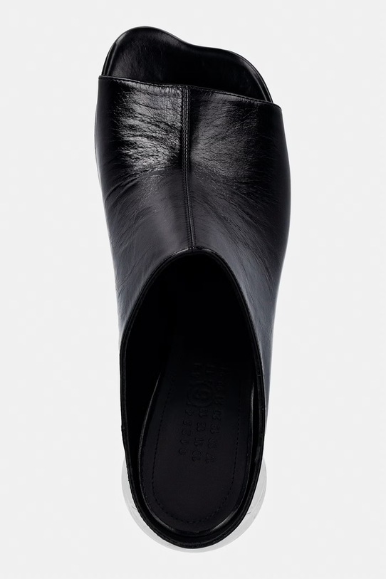 MM6 Maison Margiela klapki skórzane czarny S59WP0215.P7560.T8013