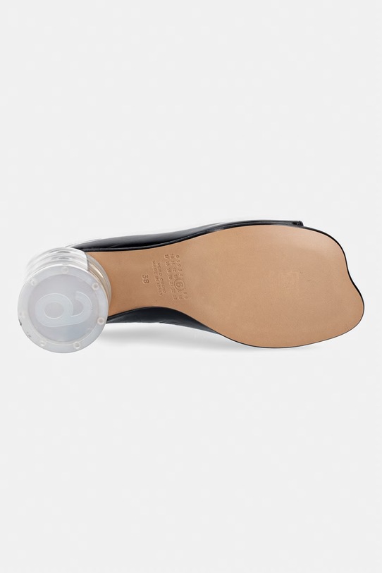 MM6 Maison Margiela klapki skórzane S59WP0215.P7560.T8013 czarny