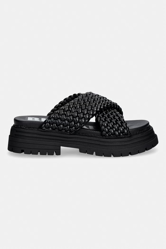 Buffalo klapki na platformie damskie Lennox Cross 1602319 czarny SS26