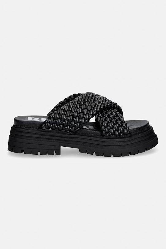 Buffalo klapki na platformie damskie Lennox Cross 1602319 czarny SS26
