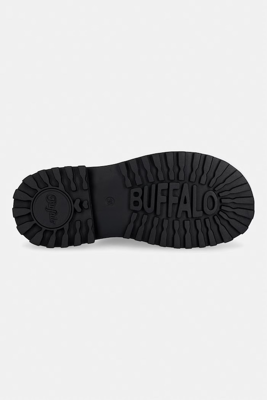 Buffalo klapki na platformie damskie Pluto Slide Buckle 1602333 czarny