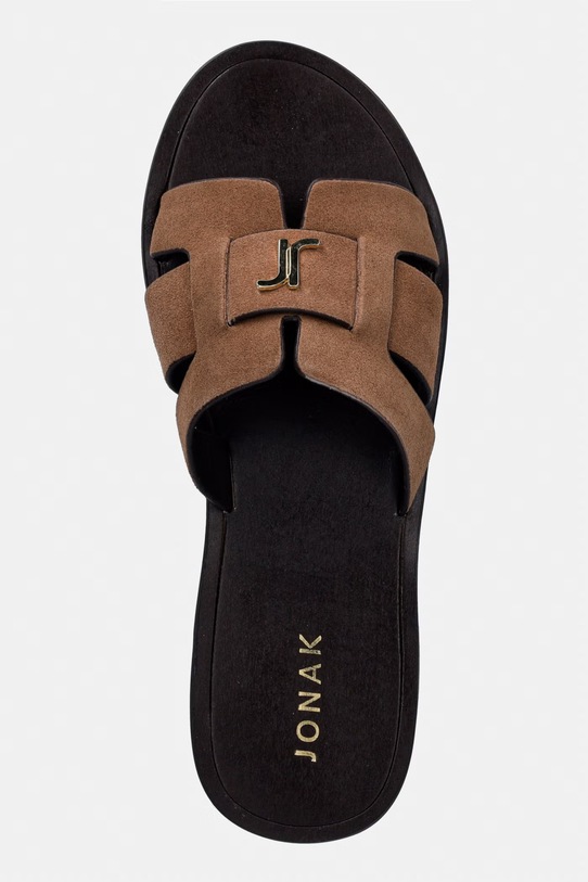 Jonak šľapky na plochom podpätku dámske semišové WEIL CROUTE hnedá 3800342