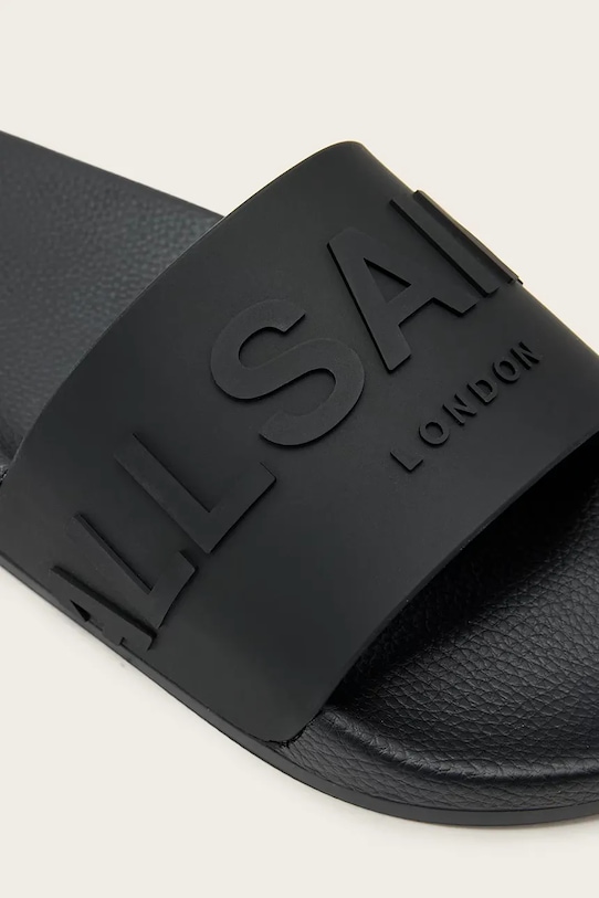 AllSaints klapki Biggy Slider czarny W044FA.BLK