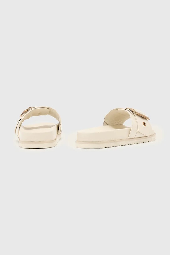 Obuwie AllSaints klapki damskie skórzane Ellie Western Sandals W038FE beżowy
