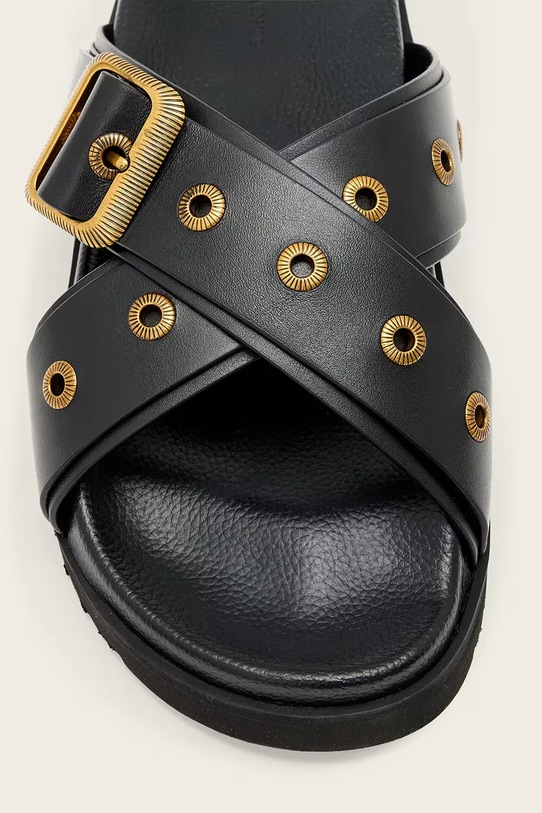 Δερμάτινες παντόφλες AllSaints Suki Western Sandal W042FE.BLK μαύρο