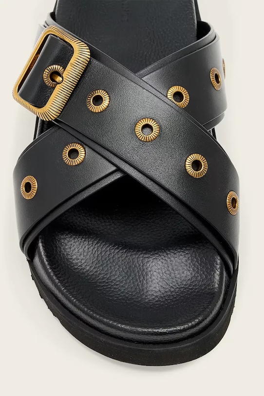 Δερμάτινες παντόφλες AllSaints Suki Western Sandal W042FE.BLK μαύρο
