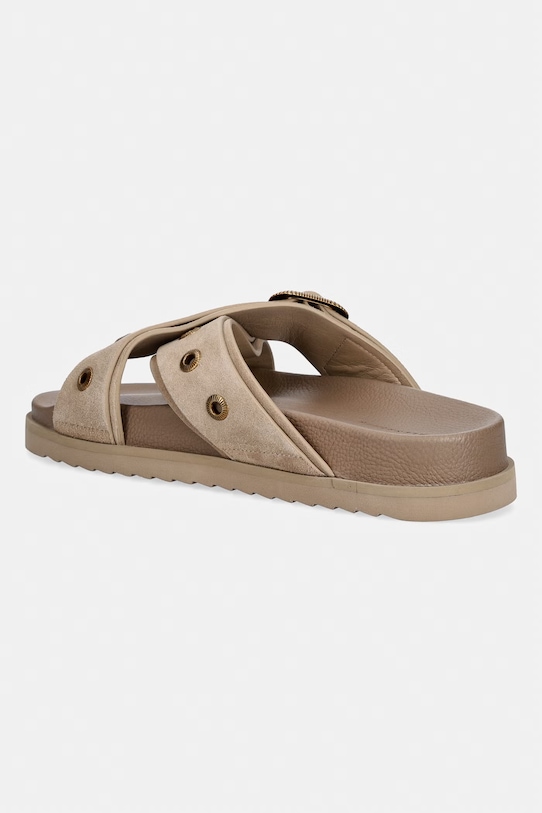 Obuwie AllSaints klapki skórzane Suki Western Sandal W042FE beżowy