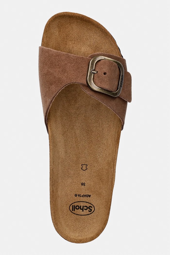 Scholl klapki zamszowe KATHLEEN brązowy F007651062