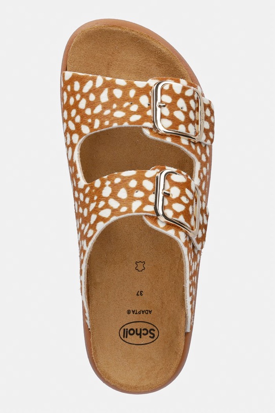 Scholl klapki skórzane NOELLE brązowy F012203916