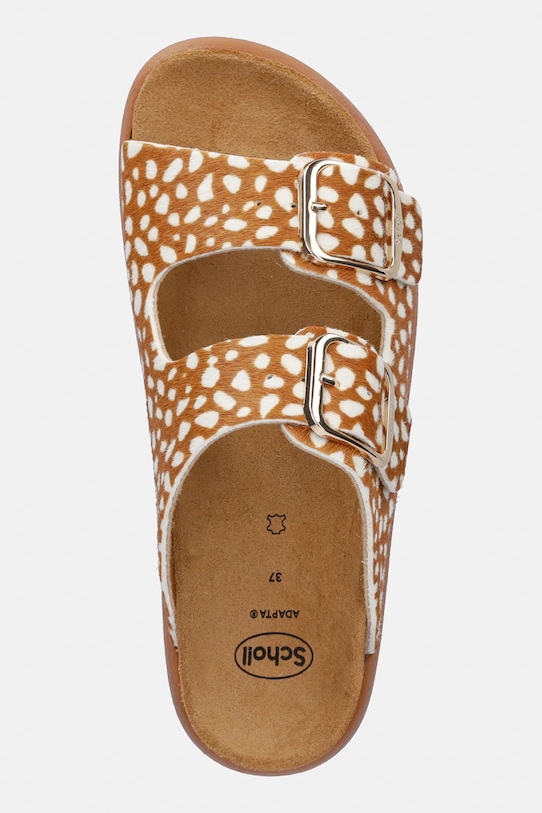 Scholl klapki skórzane NOELLE brązowy F012203916