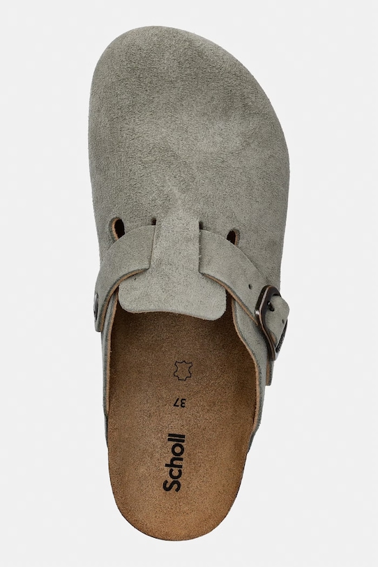 Scholl klapki zamszowe FAE zielony F321981054