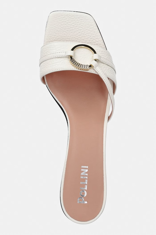 Kožené pantofle Pollini bílá SA28035M1OTD0101