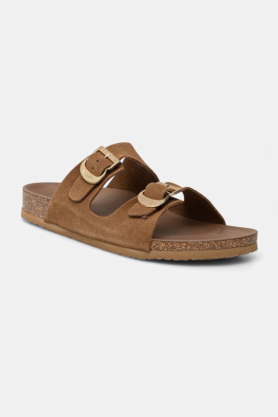 Skechers klapki damskie zamszowe ARCH FIT GRANOLA brązowy 163653