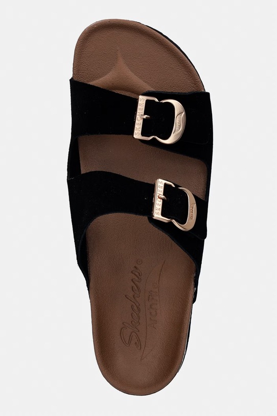 Skechers klapki damskie zamszowe ARCH FIT GRANOLA czarny 163653