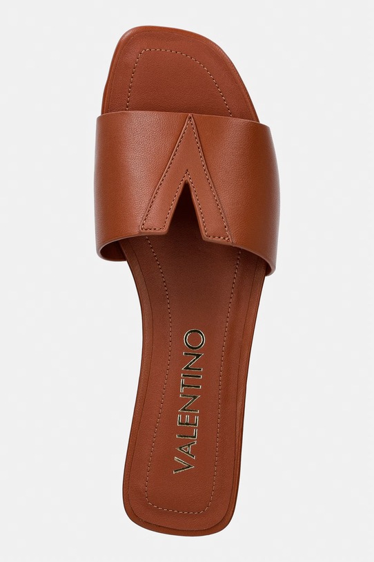 Valentino šľapky na plochom podpätku dámske kožené RESORT hnedá 91R3102NAP.060