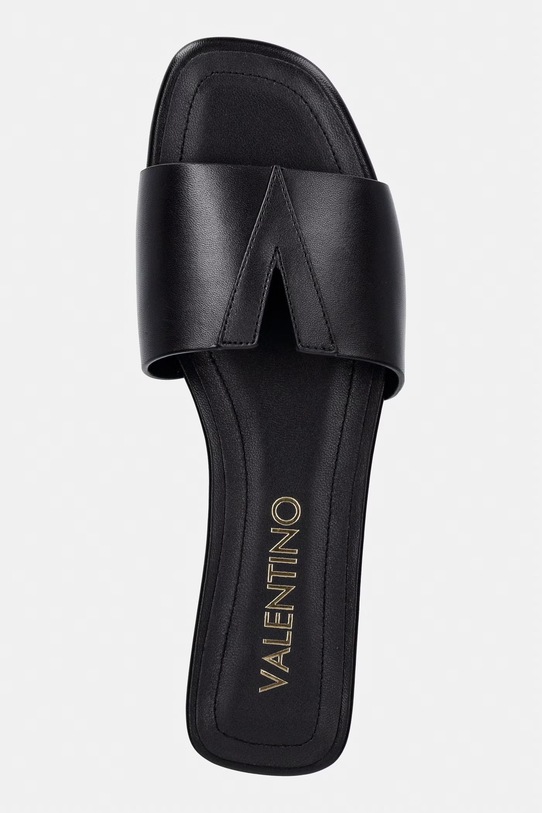 Valentino šľapky na plochom podpätku dámske kožené RESORT čierna 91R3102NAP.550