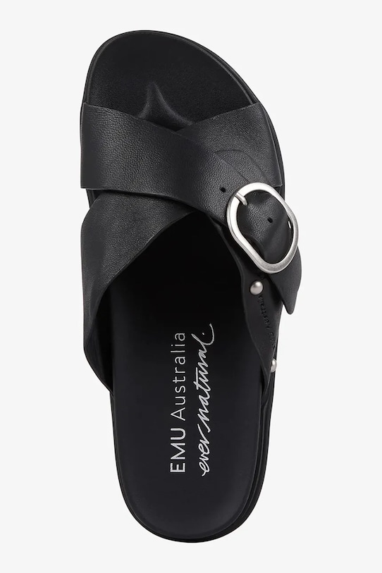 Emu Australia šľapky na plochom podpätku dámske koža Ebony W13247.BLAK čierna