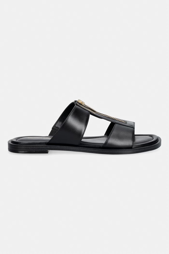 MICHAEL Michael Kors šľapky na plochom podpätku dámske kožené Berkley Flat Sandal 40S6BRFS1L.001 čierna SS26