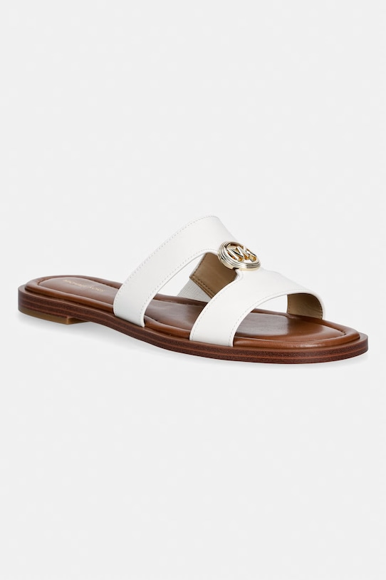 MICHAEL Michael Kors Σαγιονάρες Γυναικεία δερμάτινες Erin Flat Sandal λευκό 40S6ERFS2L.085
