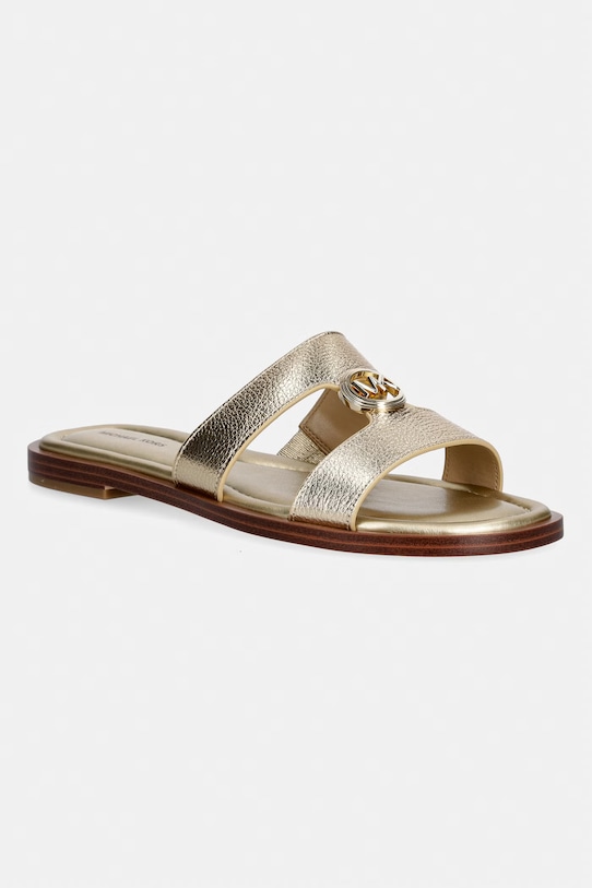 MICHAEL Michael Kors Σαγιονάρες Γυναικείες Δερμάτινες Erin Flat Sandal χρυσαφί 40S6ERFS2M.740