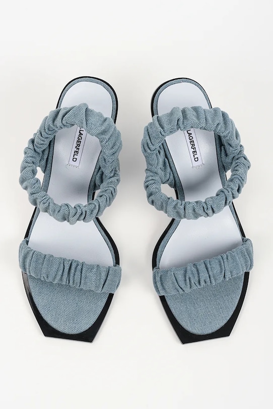 Karl Lagerfeld sandále na podpätku dámske Karl Nft Heel modrá KL39116D.DAB