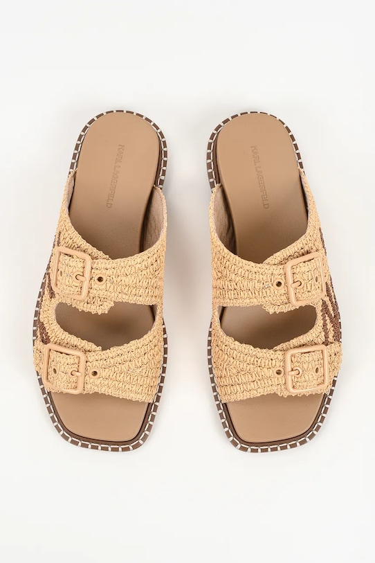 Karl Lagerfeld шлёпанцы на плоском каблуке для женщин Kleo бежевый KL81326.JNT