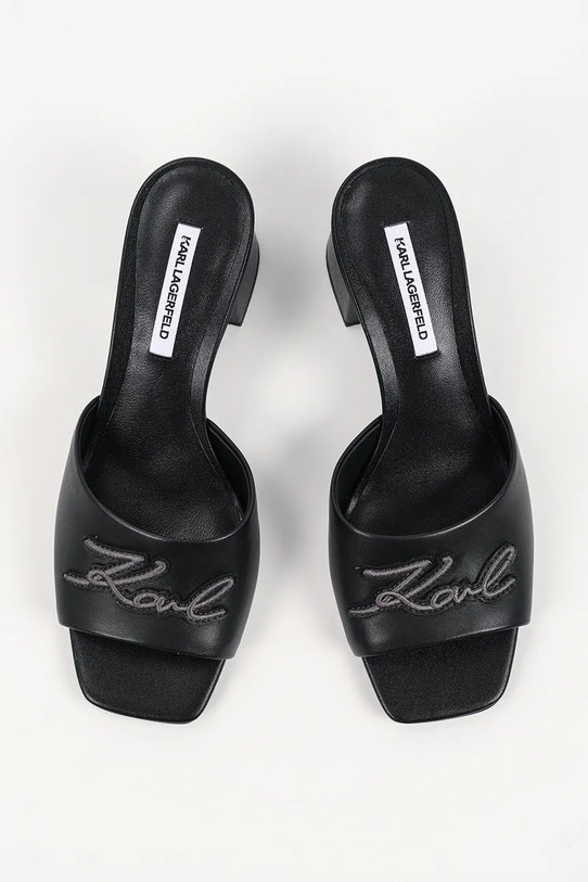 Δερμάτινες παντόφλες Karl Lagerfeld Plaza Ii μαύρο KL32400.000