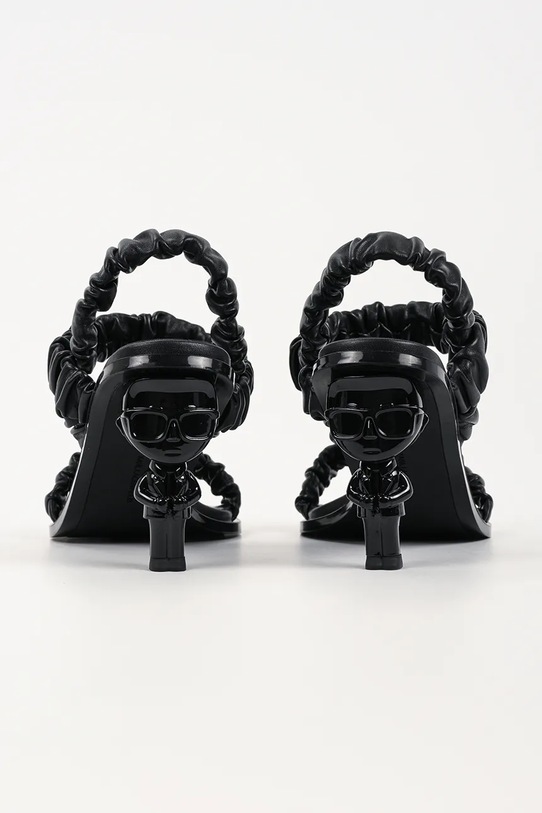 Obuwie Karl Lagerfeld sandały skórzane Karl Nft Heel KL39116.00X czarny